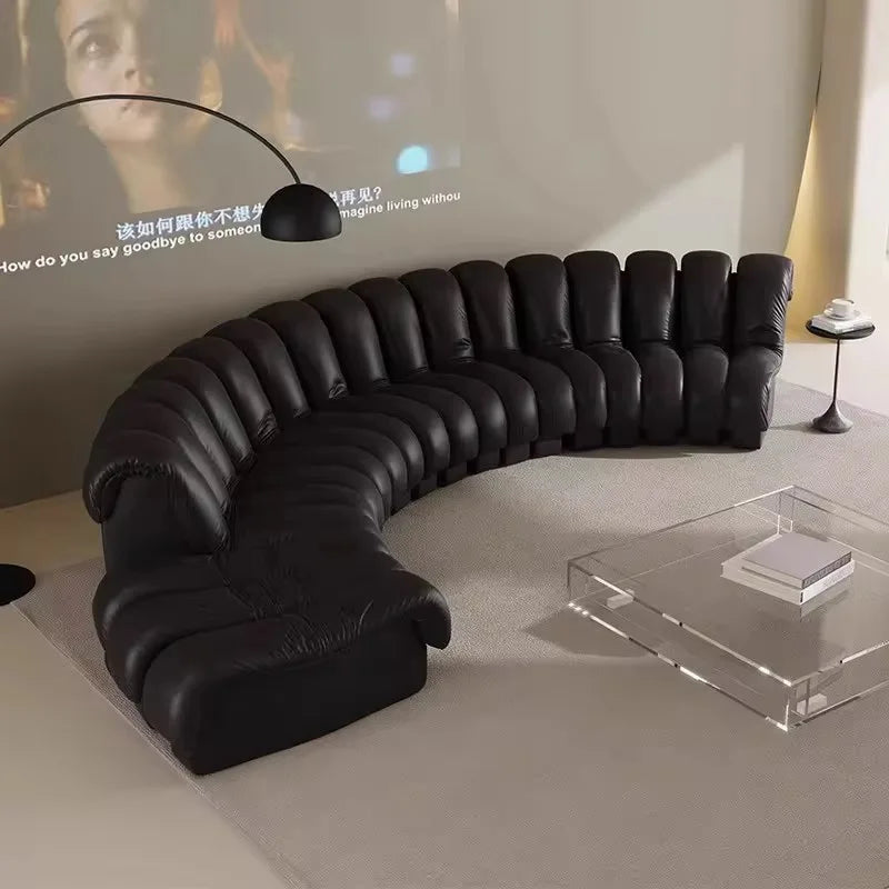Modern minimalist serpentine modular sofa, suitable for villa living rooms and large apartments