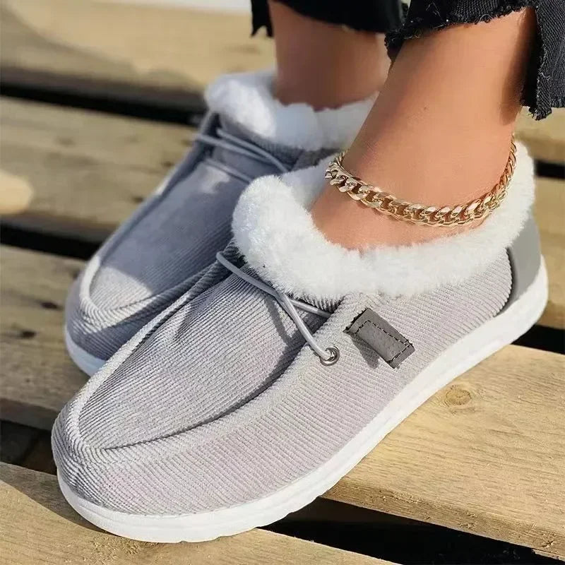 Mocassini caldi da donna inverno nuovi stivali da neve alla caviglia in peluche appartamenti scarpe casual in cotone da donna scarpe sportive con punta tonda solida da donna