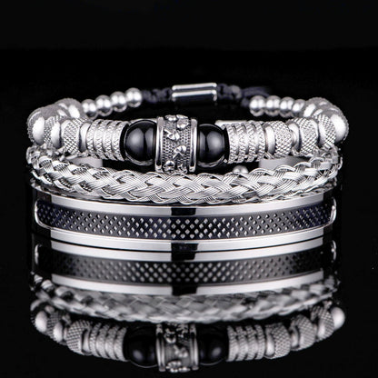 Set 3 Bracciali Uomo Teschio