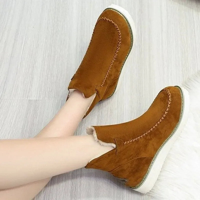 Stivali da neve Donna Slip on Stivaletti con plateau Scarpe da donna in cotone Stivaletti corti caldi casual invernali Donna Nuovi stivaletti Donna