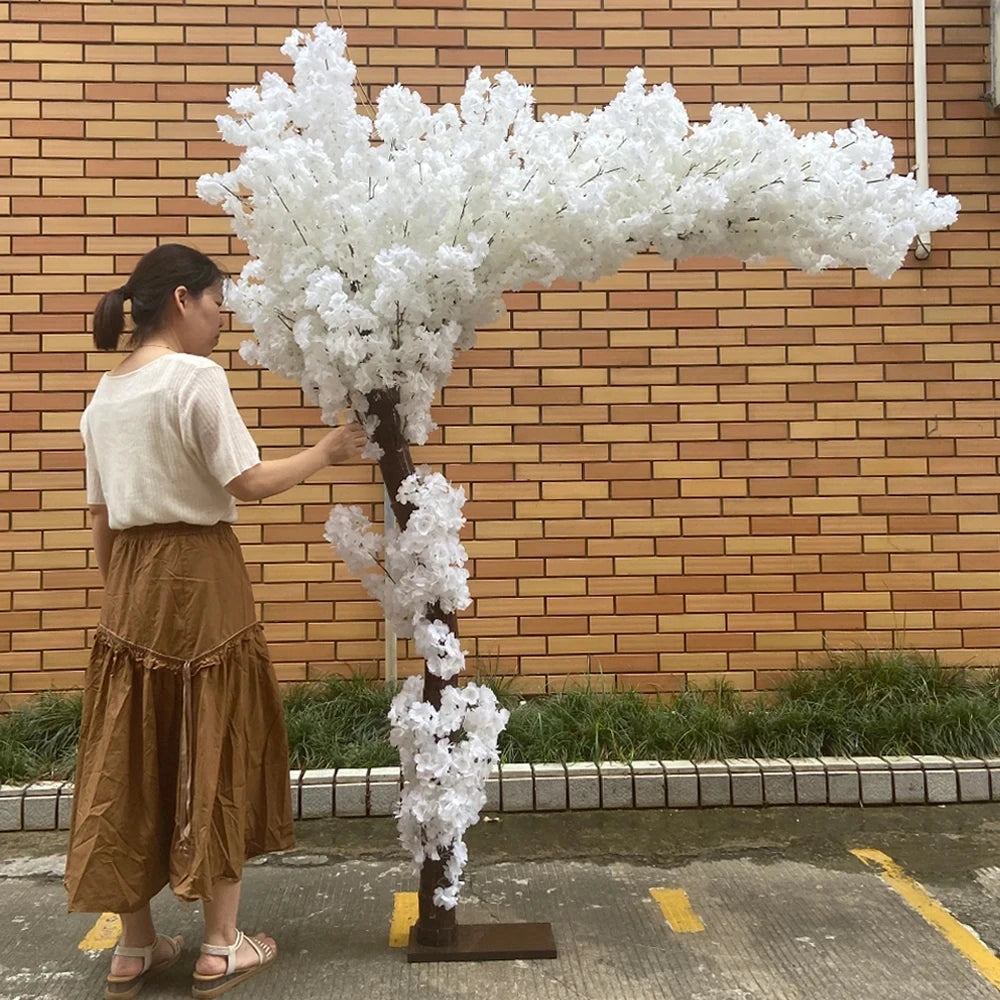 White artificial cherry blossom tree outdoor garden simulation cherry blossom tree wedding party hotel home decoration