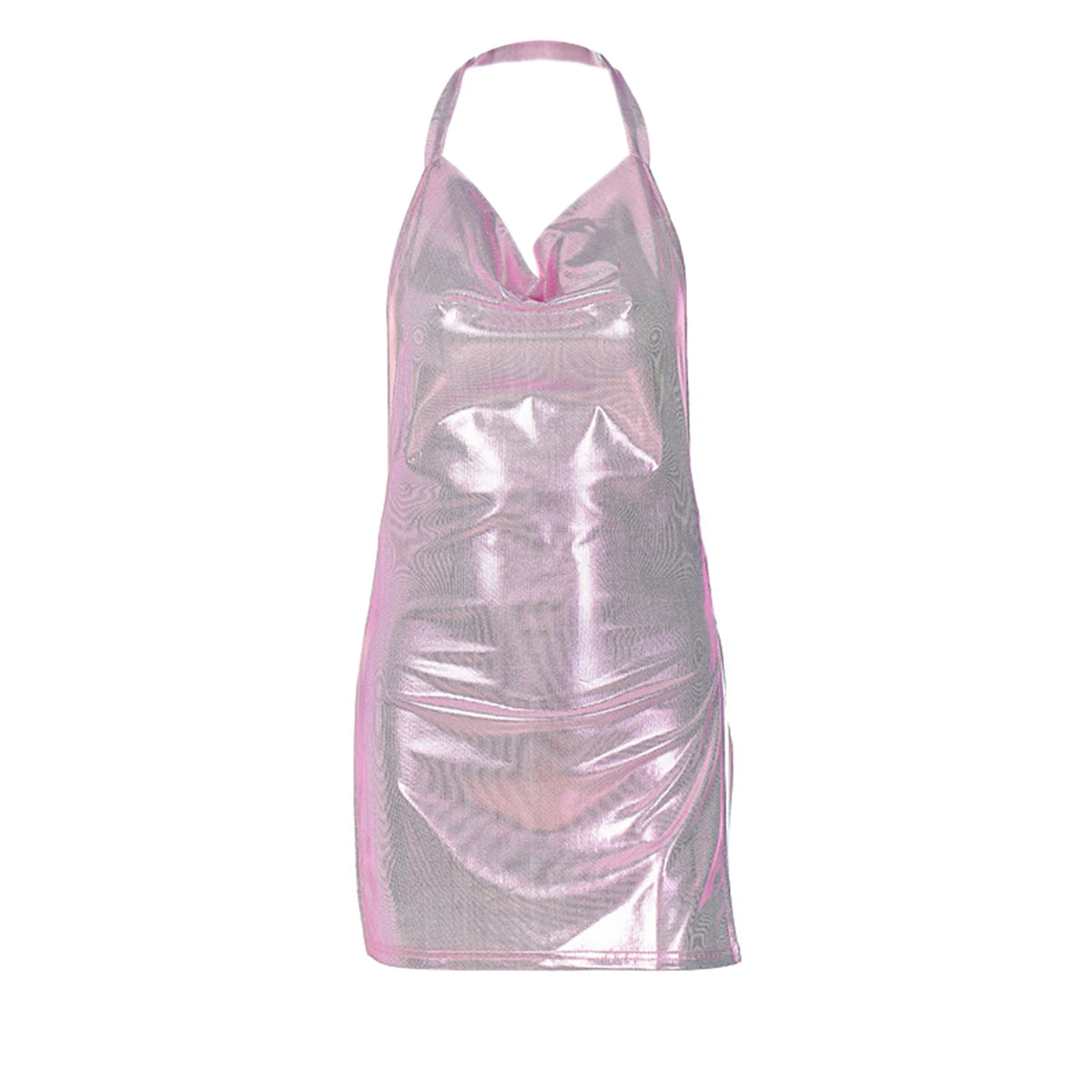 Mini abito aderente sexy per donna Bling Glitter Evening Prom Donna Halter Spacco laterale Backless Party Club Abiti estivi
