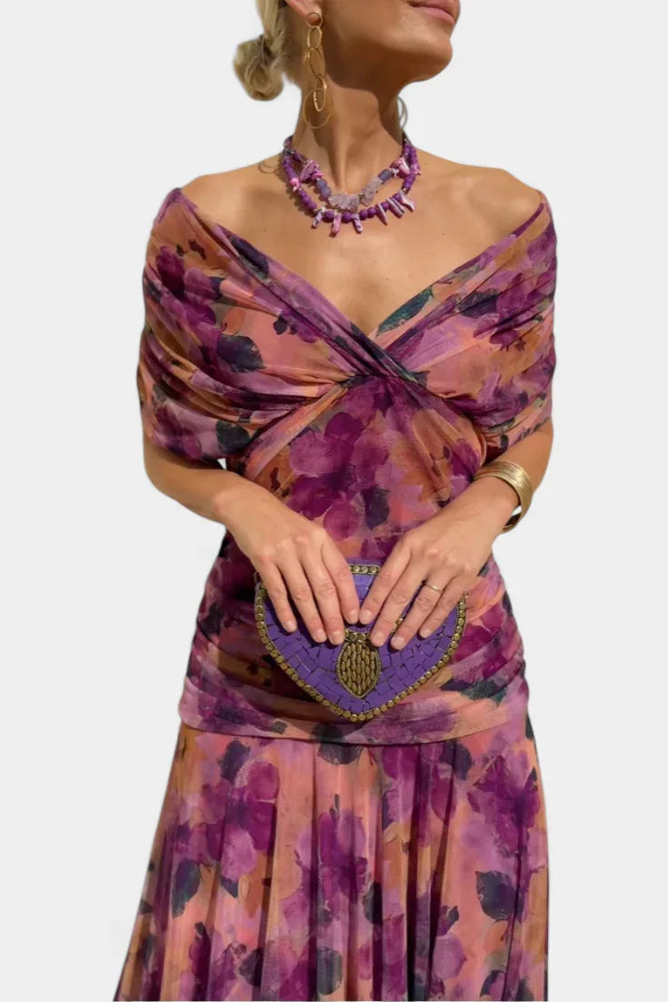 Abito Midi Estivo da Donna con Stampa in Rete e Spalline Sottili, Casual per Feste, Taglie EU e US