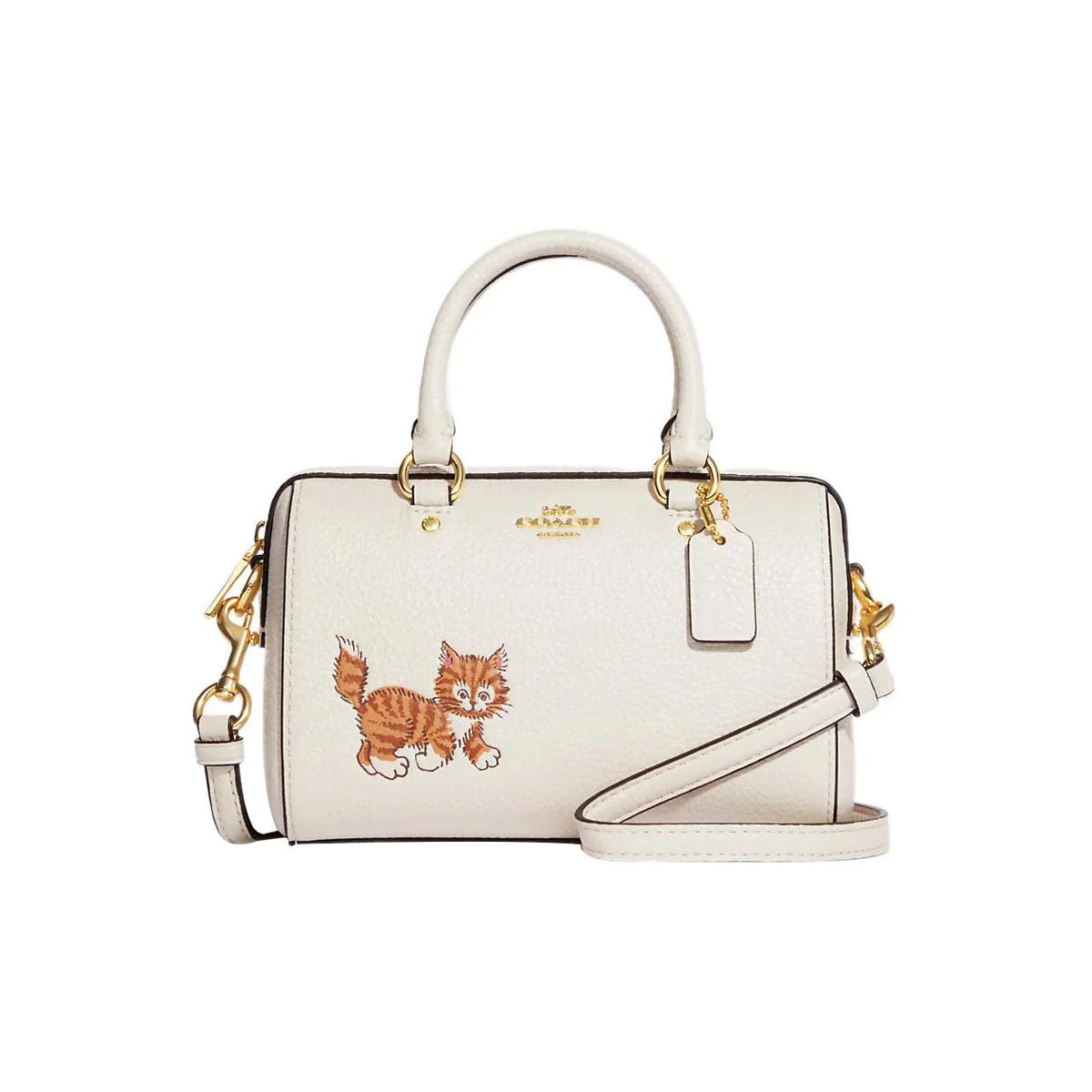 Borsa a tracolla in pelle COACH Rowan, borsa a spalla, mini borsa da donna bianco gesso CD445-IMCAH