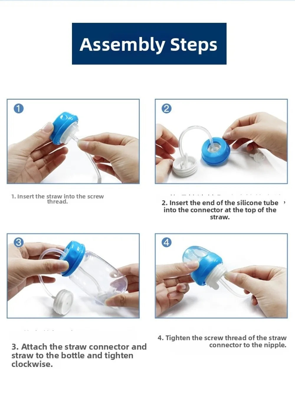 New 5oz/150ml Hands-Free Feeding Bottle Self-Feeding with Straw Brush Bottle Set Normal-Neck Gravity Ball Milk Storage Bottle