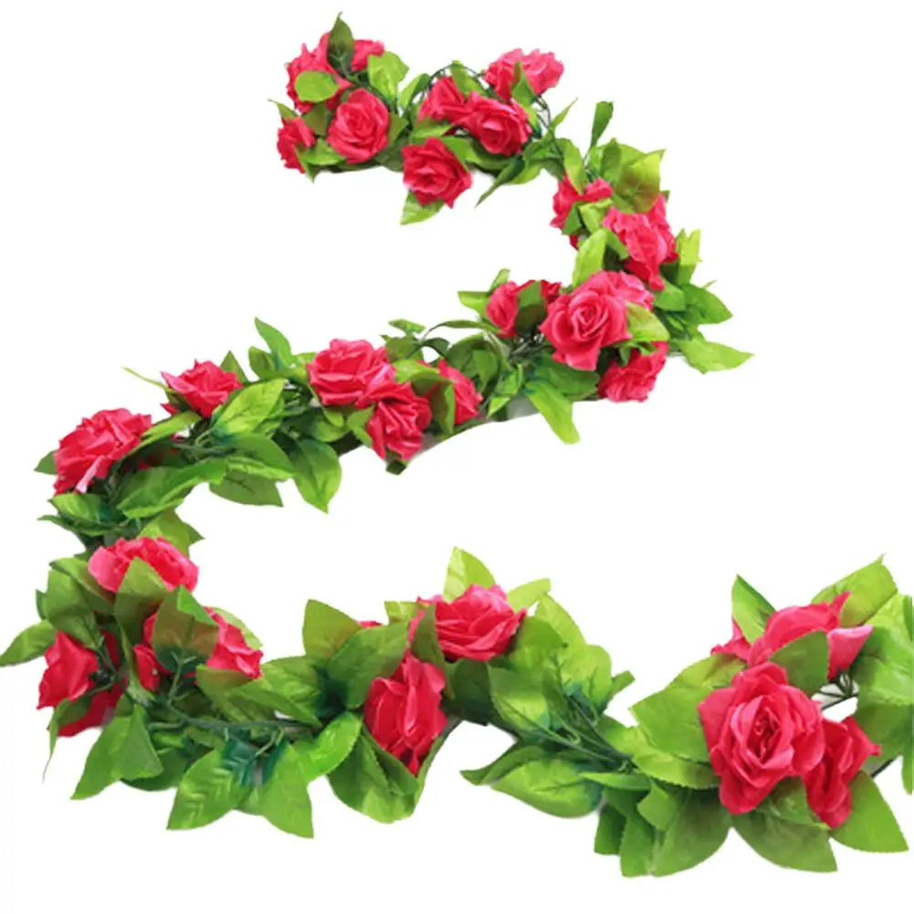 230cm Artificial Flowers Plants Rose Christmas Garland for Wedding Home indoor Outdoor Wall Decoration Garden Diy Birthday Party