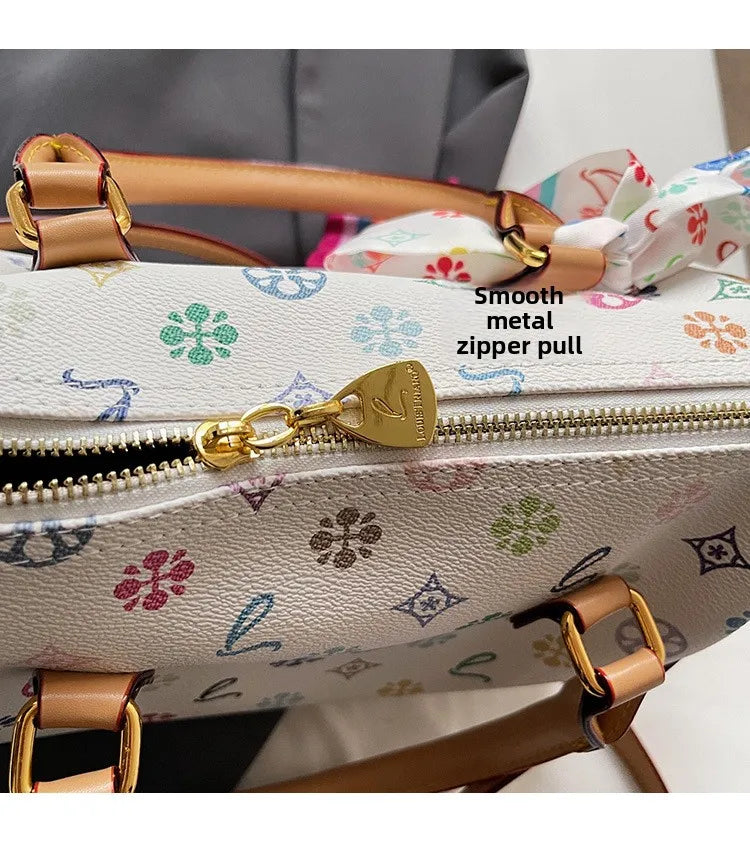 Borsa a Spalla Stile Boston 2026 Nuova Collezione Donna, Stampa Sensuale, Versatile, Borsa a Tracolla Singola a Cuscino, Design in Piccole Serie, Borsa a Mano