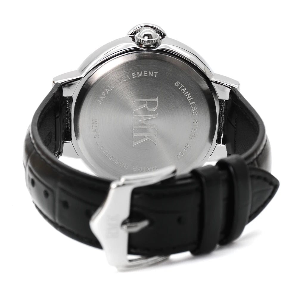 Orologio Unisex Luminoso con Cinturino in Vera Pelle e Incastonature di Diamanti