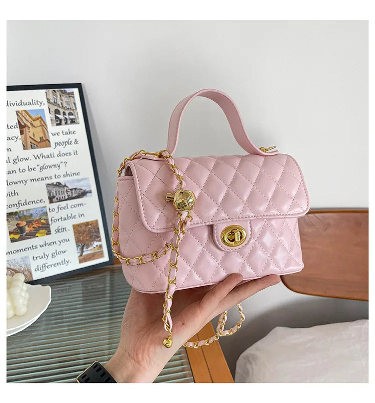 Borsa a Tracolla alla Moda con Catena, Stile Diamantato, Piccola Borsa a Spalla da Donna, Borsa di Lusso con Sensazione Elegante