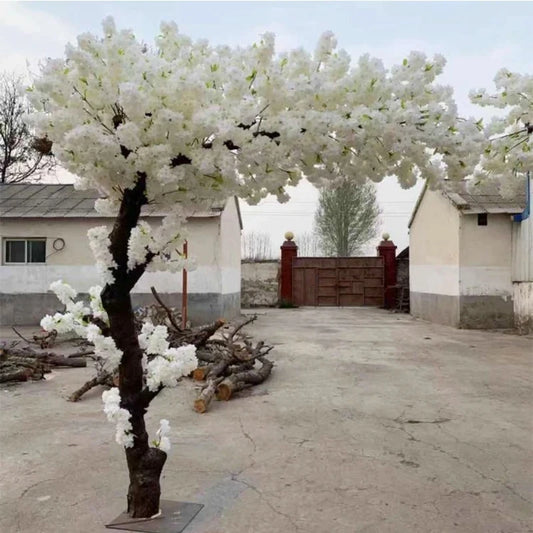 White artificial cherry blossom tree outdoor garden simulation cherry blossom tree wedding party hotel home decoration
