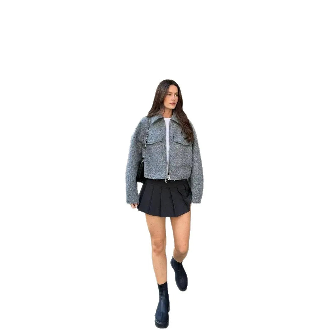 Giacca Corta da Donna in Tweed Testurizzato, Stile Europeo Americano, Manica Corta, per Primavera e Autunno, Abbigliamento Casual Quotidiano