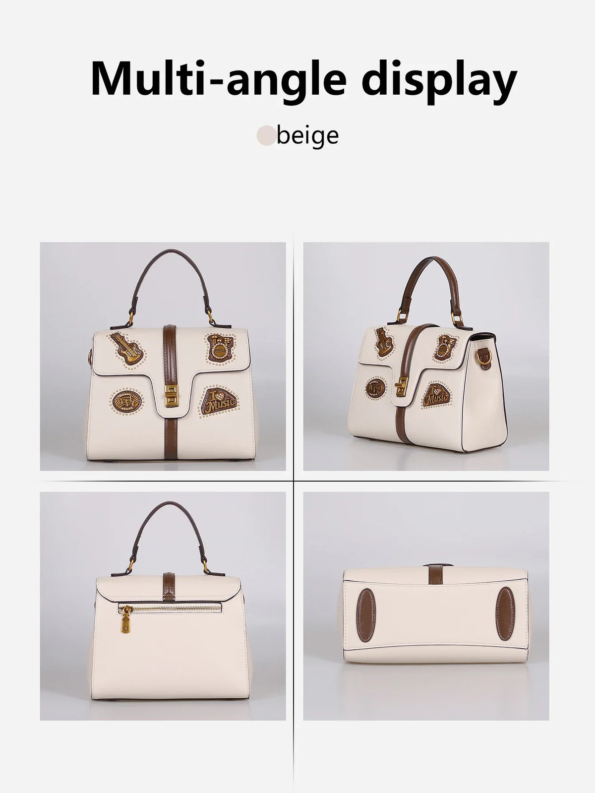 Borsa a Spalla Singola da Donna 2026, Nuova Moda, Borsa a Mano Popolare e di Lusso con Decorazione a Stemma in Metallo Retrò e Pelle di Alta Qualità