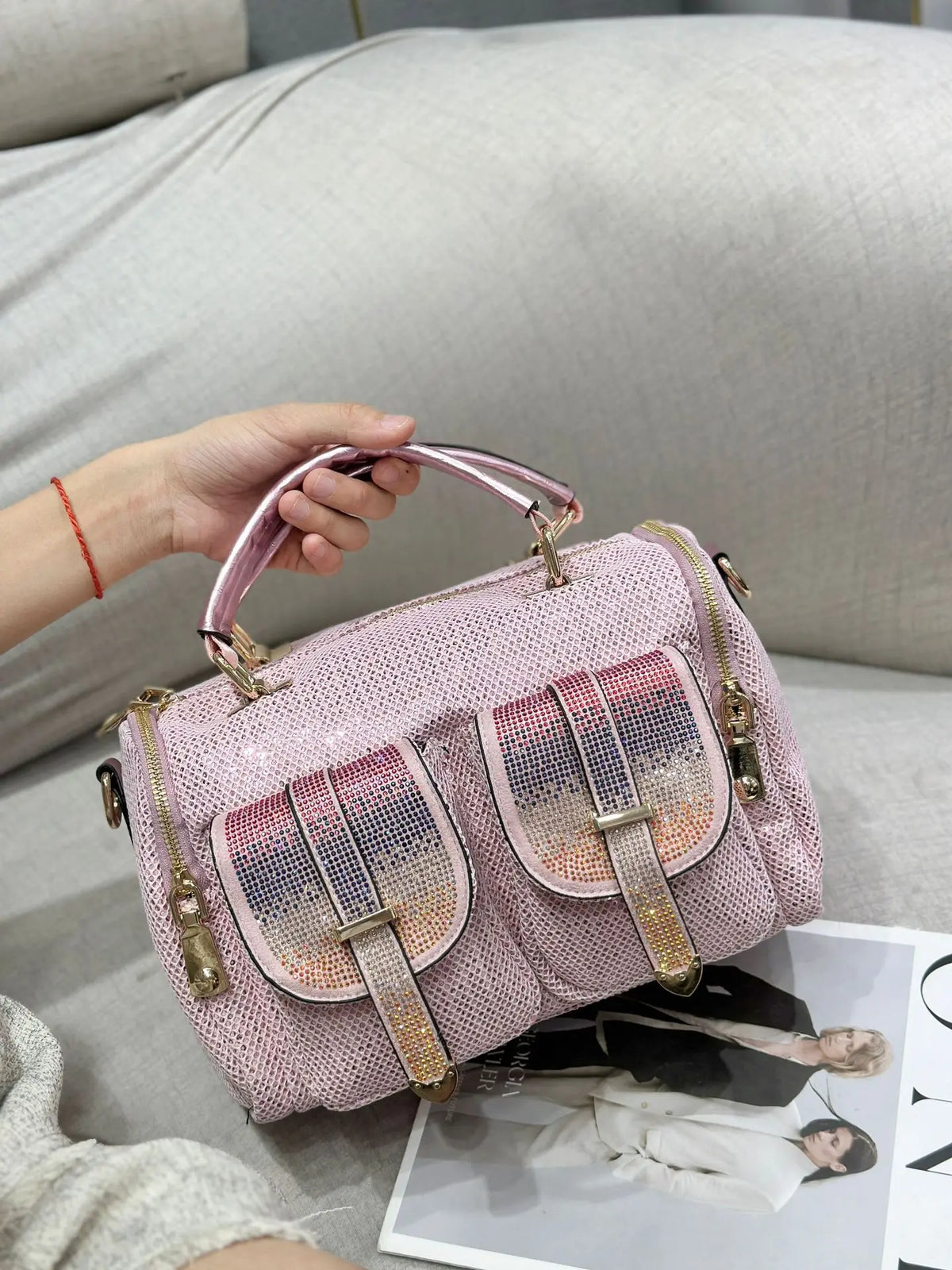 Moda casual ragazze rosa signora tasche borsa a tracolla tote borsa a mano da donna grande messenger tracolla messenger borsa da viaggio borsa