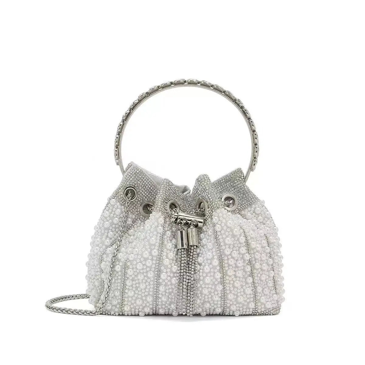 Borsa da donna di design di lusso Borsa con pochette con diamanti lucidi glitterati Borsa per banchetti per feste di nozze Borsa da sera con strass di cristallo