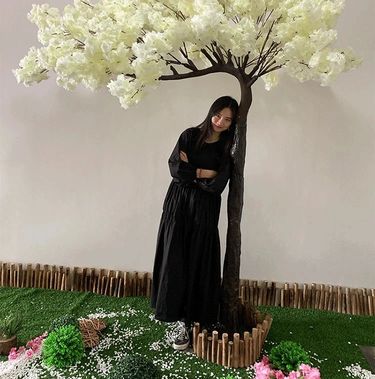 White artificial cherry blossom tree outdoor garden simulation cherry blossom tree wedding party hotel home decoration