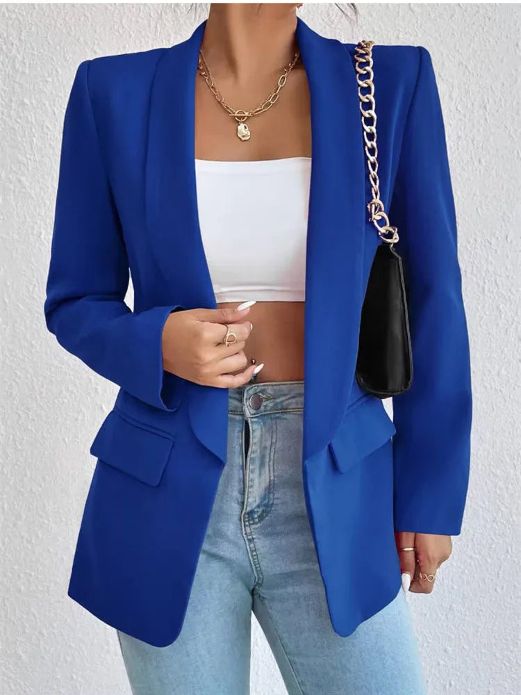 Coreano popolare rosa nuove capispalla donna 2024 moda femminile giacca primaverile casual manica lunga blazer nero cappotti