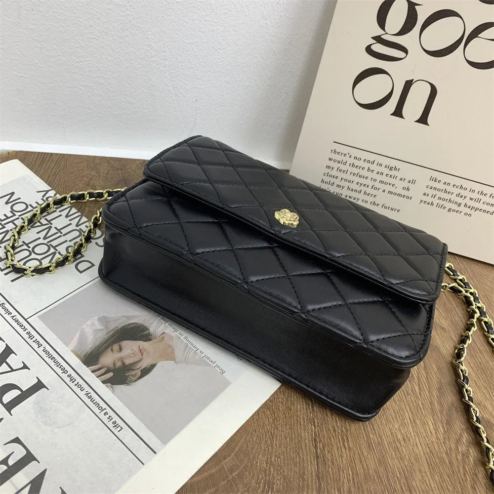 Borsa a Catena in Stile Tweed alla Moda, Nuova Borsa Quadrata Versatile, Borse di Nicchia, Borsa a Tracolla Singola per Donne