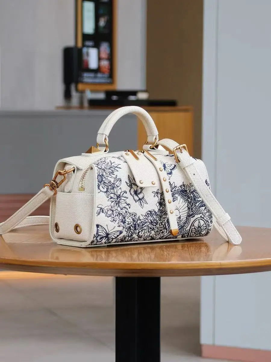Borsa a Tracolla da Donna di Alta Qualità con Ricamo Floreale Testurizzato, Borsetta Elegante, Borsa a Spalla Femminile