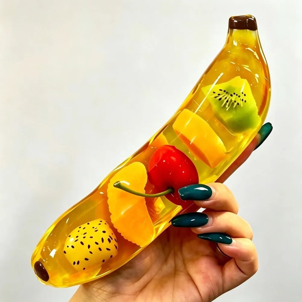 Bouncy Rebound Banana Form Squeeze Fidget Toy Maltose‑Filled Sensory Play Device Stress Calming Gadget for Grown‑ups