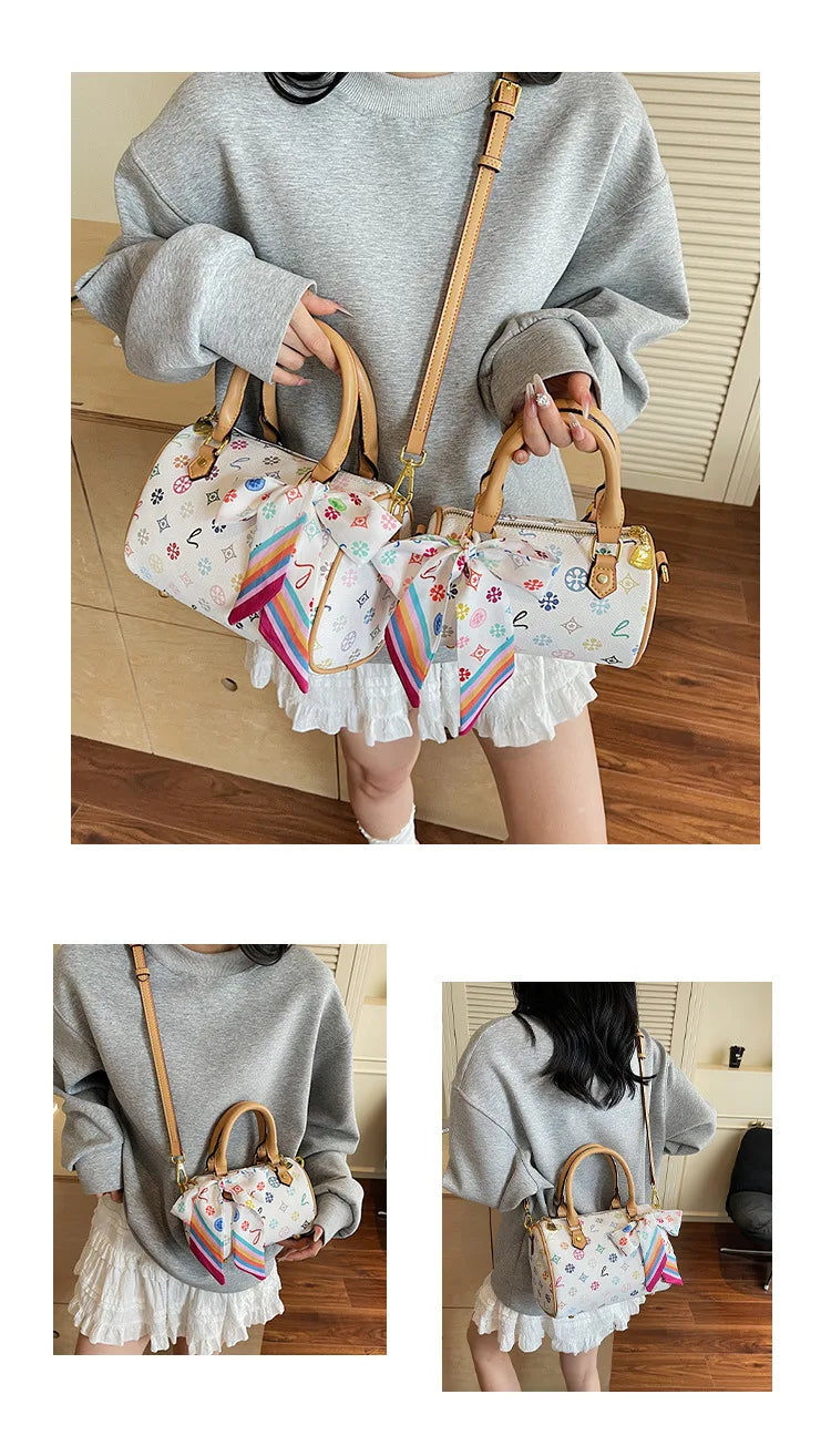 Borsa a Spalla Stile Boston 2026 Nuova Collezione Donna, Stampa Sensuale, Versatile, Borsa a Tracolla Singola a Cuscino, Design in Piccole Serie, Borsa a Mano