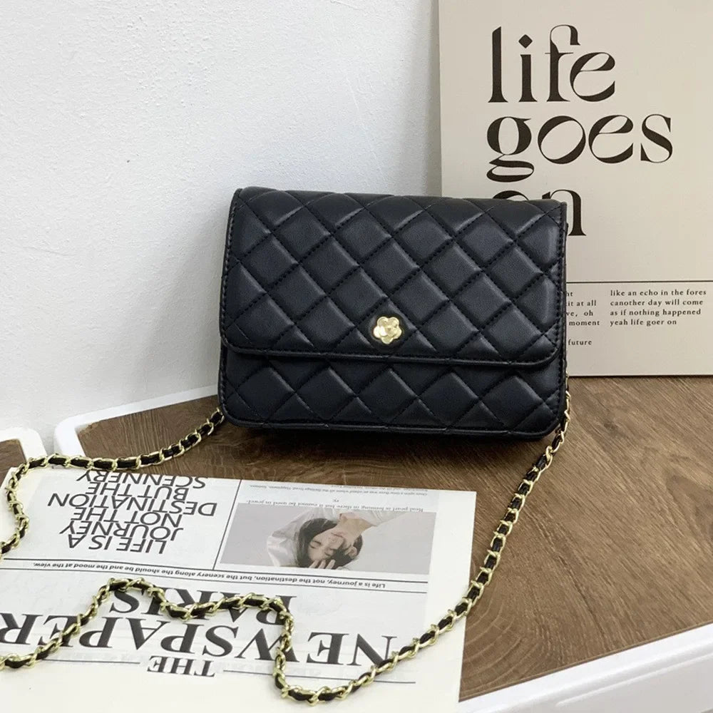 Borsa a Catena in Stile Tweed alla Moda, Nuova Borsa Quadrata Versatile, Borse di Nicchia, Borsa a Tracolla Singola per Donne