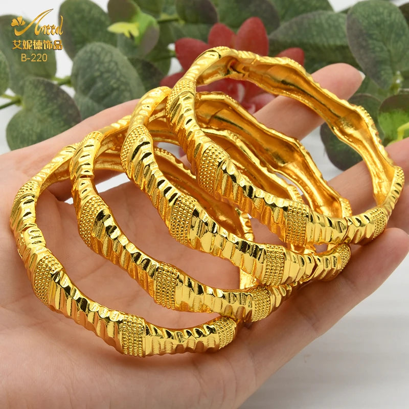 Braccialetti donna africana Dubai Color oro 24k bracciale gioielli indiani per le donne braccialetti arabi con ciondoli da sposa marchio di lusso