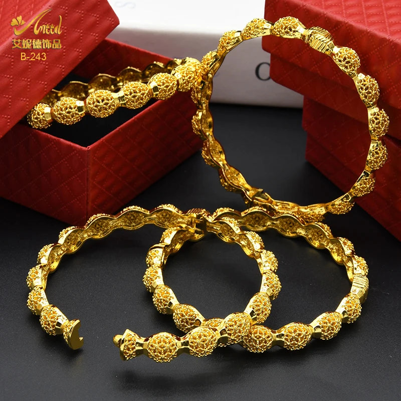 Braccialetti donna africana Dubai Color oro 24k bracciale gioielli indiani per le donne braccialetti arabi con ciondoli da sposa marchio di lusso