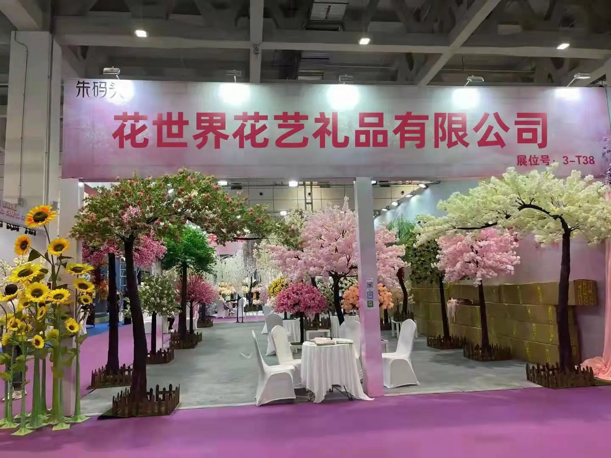 Hot Sale Customizable Pink White Artificial Cherry Blossom Bonsai Tree for Home Indoor Decor