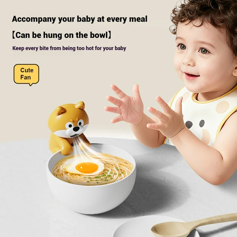 Small Fan Cartoon Puppy Animal Kitty Cat Shapes Tool Portable Handheld Fan Noodles Water On the Cup Toys
