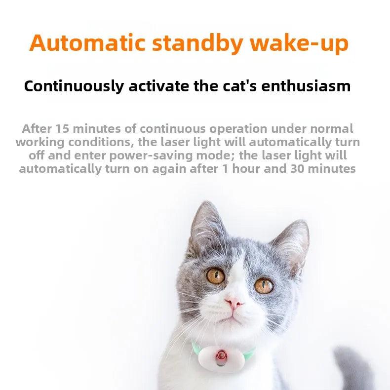 Adjustable Laser Cat Collar Interactive Toy Hands-Free Eye-Safe Red Light for Indoor Cats Dog Automatic Self-Play Toy