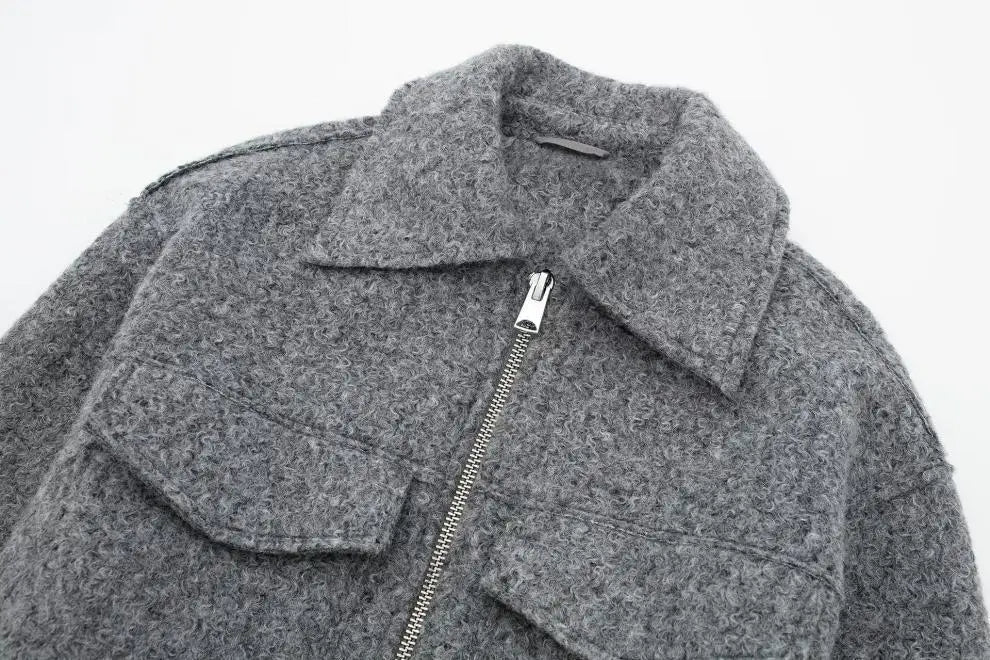Giacca Corta da Donna in Tweed Testurizzato, Stile Europeo Americano, Manica Corta, per Primavera e Autunno, Abbigliamento Casual Quotidiano