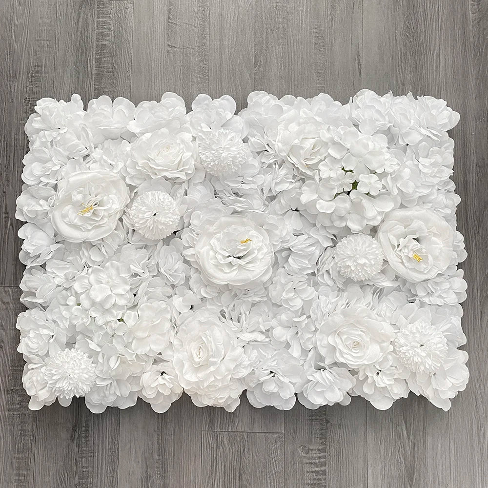 Flores de pared de fondo de seda rosa, decoración de boda, panel de pared de flores artificiales personalizado para telones de fondo de decoración del hogar, baby shower