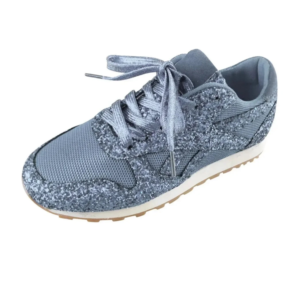 2025 nuove scarpe da ginnastica piatte da donna scarpe vulcanizzate Bling casual da donna scarpe da donna all'aperto con plateau in rete con lacci taglie forti