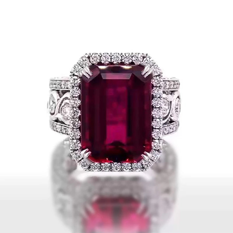 Huitan Luxury Lady Temperament Finger Ring con Shiny Red CZ splendidi accessori per feste gioielli alla moda di alta qualità per fedi nuziali