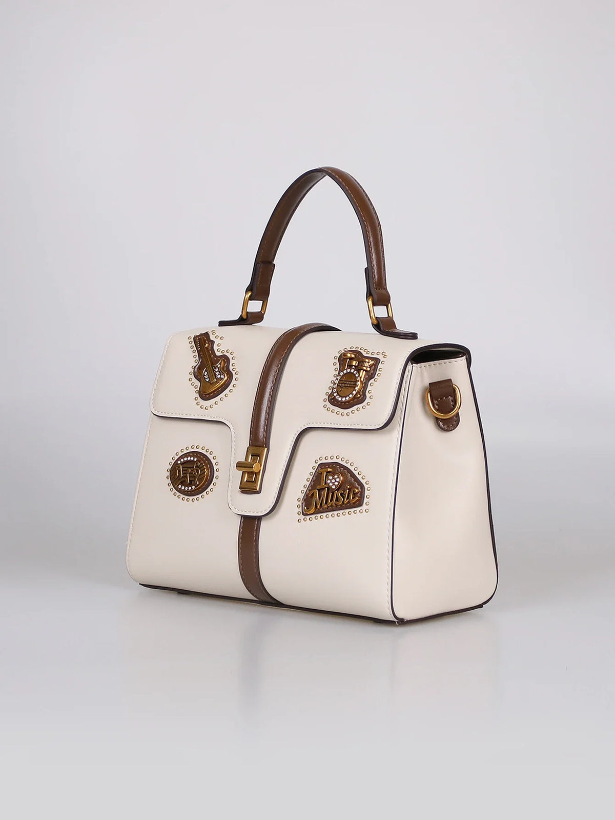 Borsa a Spalla Singola da Donna 2026, Nuova Moda, Borsa a Mano Popolare e di Lusso con Decorazione a Stemma in Metallo Retrò e Pelle di Alta Qualità