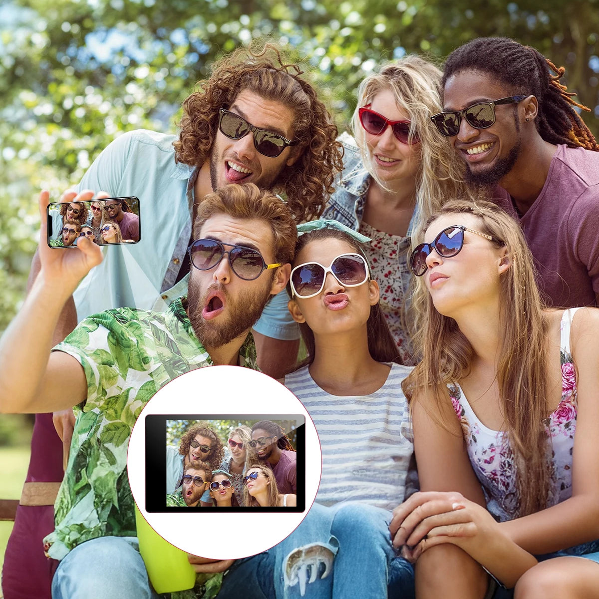 Wireless Vlog Mobile Magnetic Selfie Screen Using Phone Rear Camera for Selfie Vlog or Live Stream Compatible.