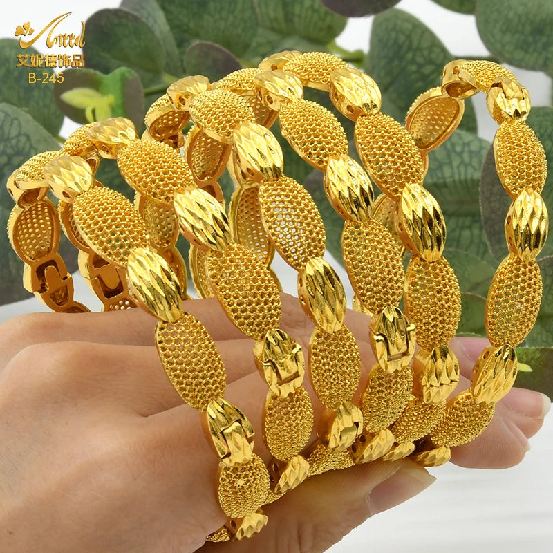 Braccialetti donna africana Dubai Color oro 24k bracciale gioielli indiani per le donne braccialetti arabi con ciondoli da sposa marchio di lusso