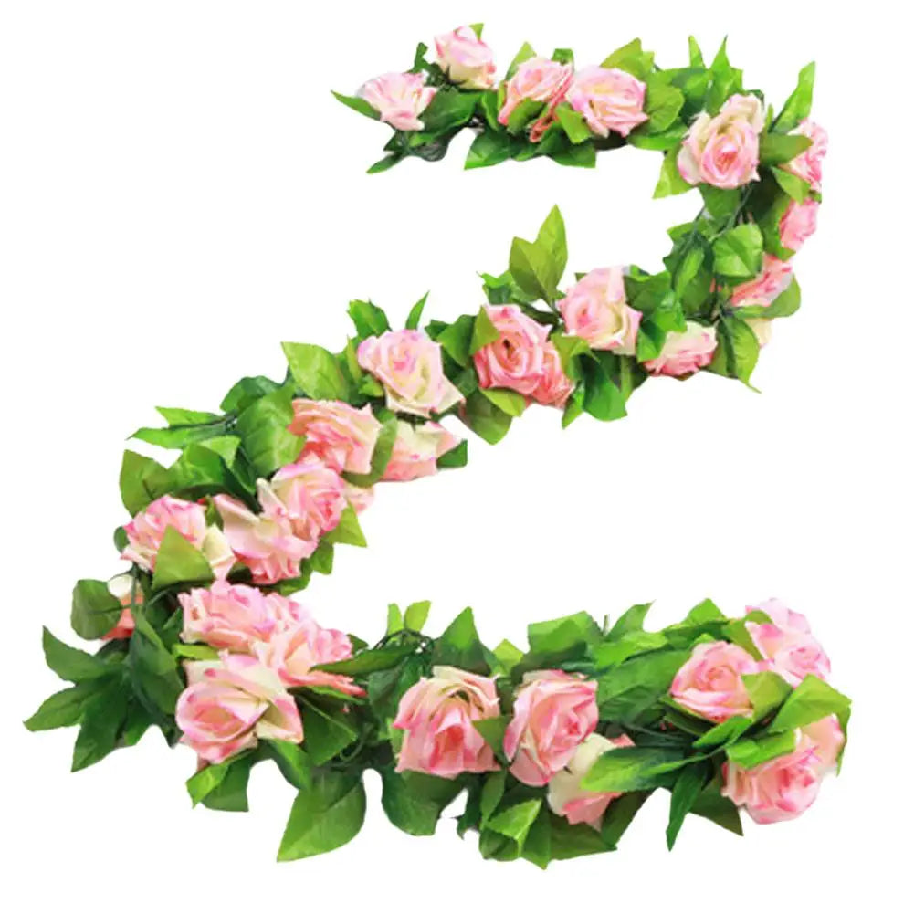 230cm Artificial Flowers Plants Rose Christmas Garland for Wedding Home indoor Outdoor Wall Decoration Garden Diy Birthday Party