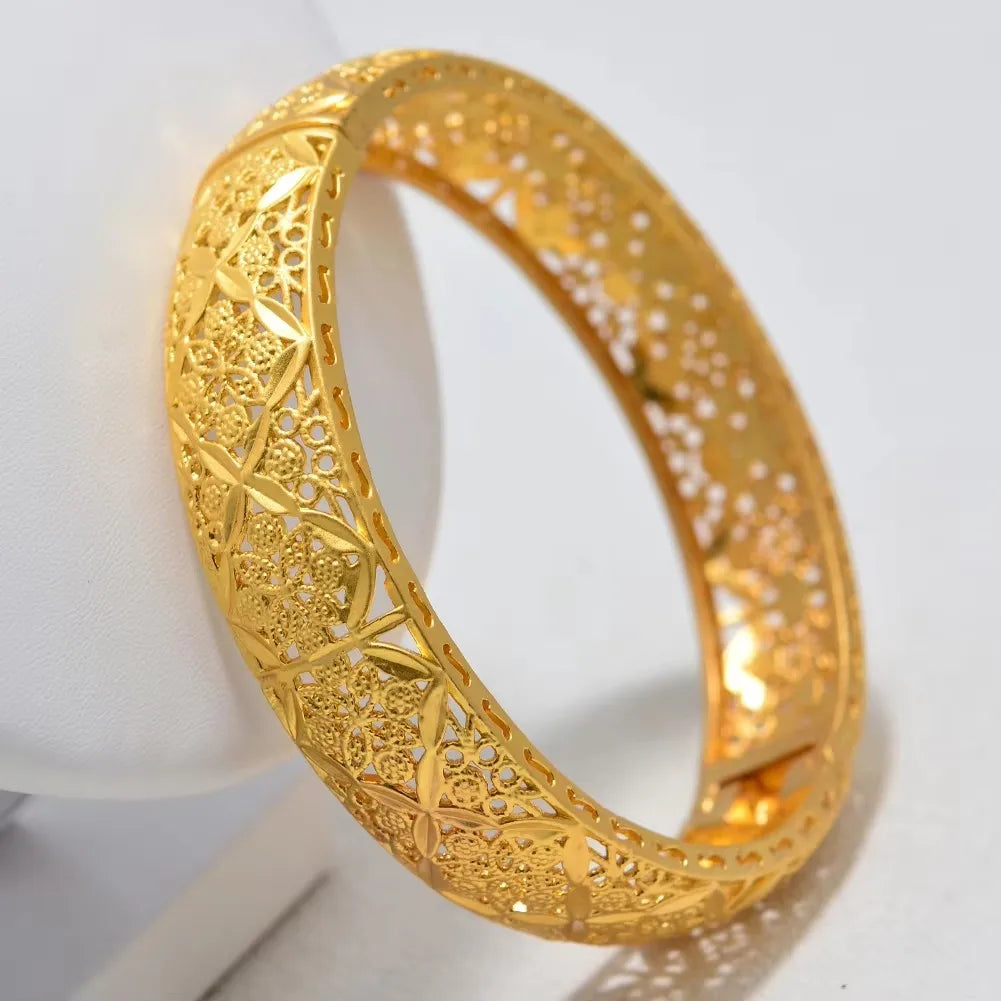 Bracciali color oro di Dubai per donne, bracciale etiope da sposa di Dubai, bracciale africano, gioielli arabi, bracciale con ciondoli dorati