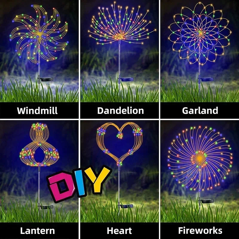 Ghirlanda Fuochi d'Artificio LED Solare da Giardino