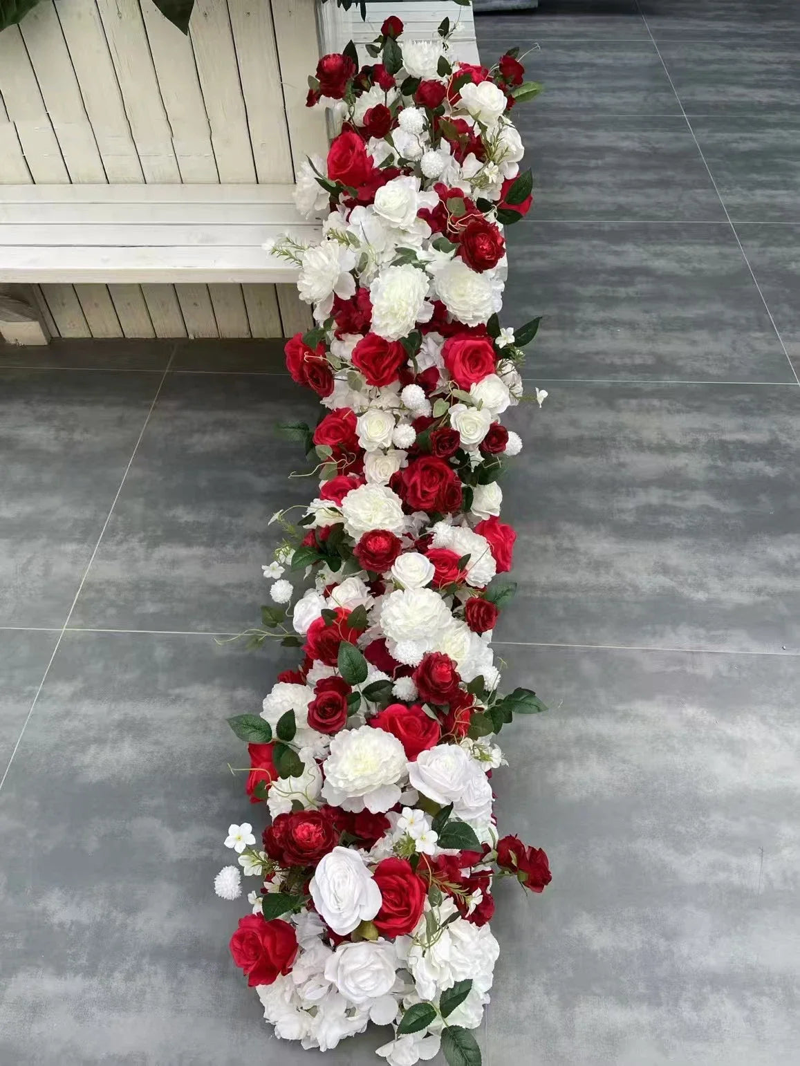 Custom Artificial Flowers Strips Arrangement Event Backdrop Arch Decor Wall Hanging Floral Row Table Sofa Runner Wedding Props