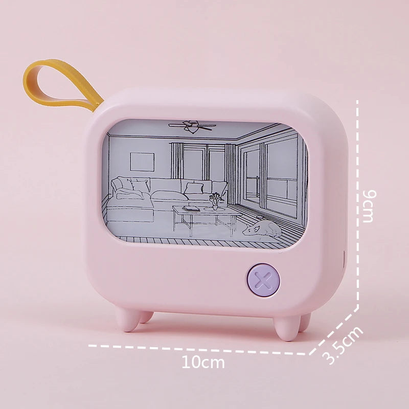 TV Painting Night Light Led Cute Child Learning Table Lamp Room Home Decoration Atmosphere Lighting Mini Desktop Birthday Gift