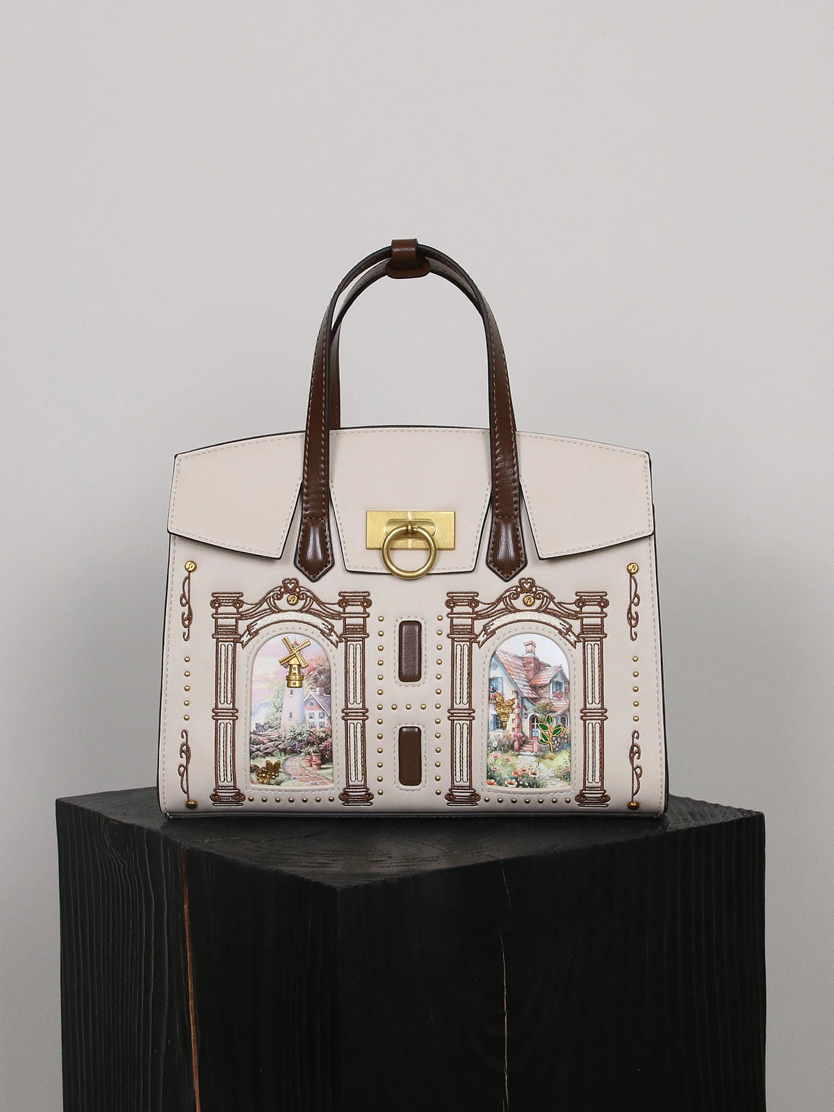Borsa a Mano da Donna di Lusso Minority Design 2026, Grande Capacità, Ricamo Retrò, Stampa Fantasia, Borsa a Tracolla Portatile Elegante per Pendolari