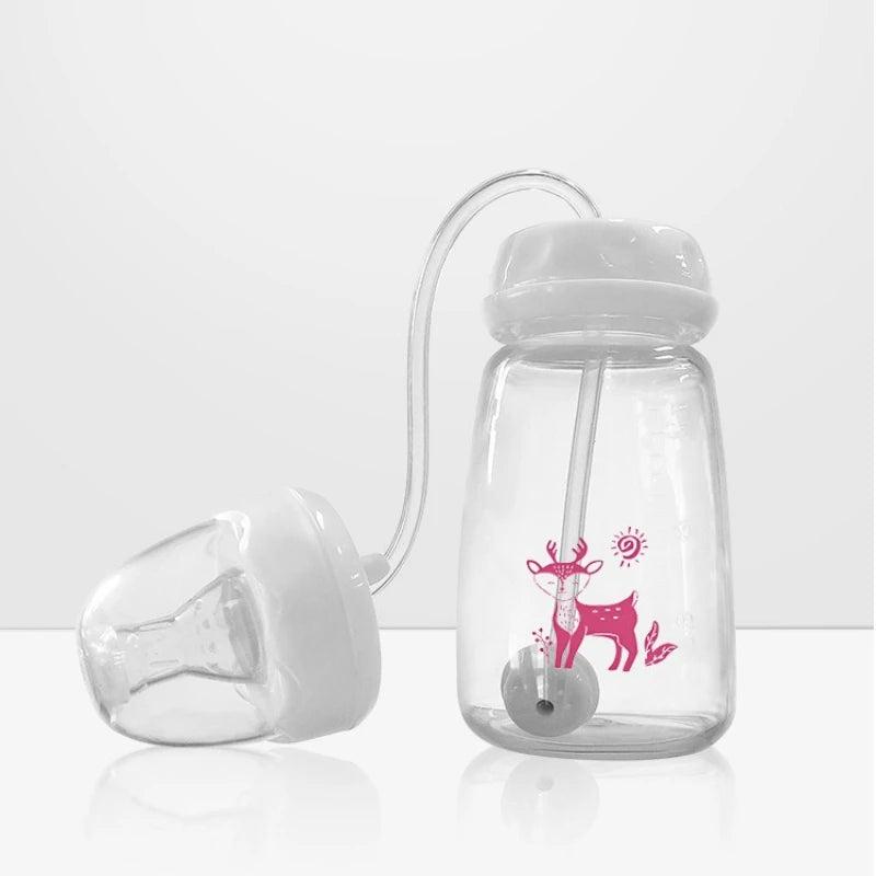 240ML 3M+ Hands-Free PP Baby Bottles,Milk Storage Bottle,Pacifier,Multi-Function Anti-Drop Gravity Ball Feeding Bottle, Bpa Free