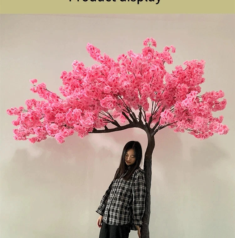 White artificial cherry blossom tree outdoor garden simulation cherry blossom tree wedding party hotel home decoration