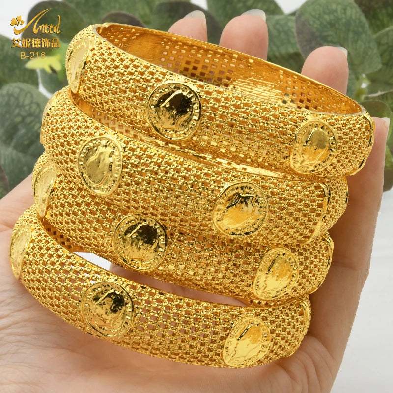ANIID Bracciale con ciondoli da donna Bracciale in oro 24 carati Gioielli con fiori di Dubai Marchio di gioielli hawaiani etiopi di design africano