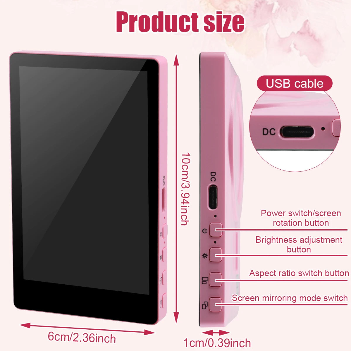 Wireless Vlog Mobile Magnetic Selfie Screen Using Phone Rear Camera for Selfie Vlog or Live Stream Compatible.