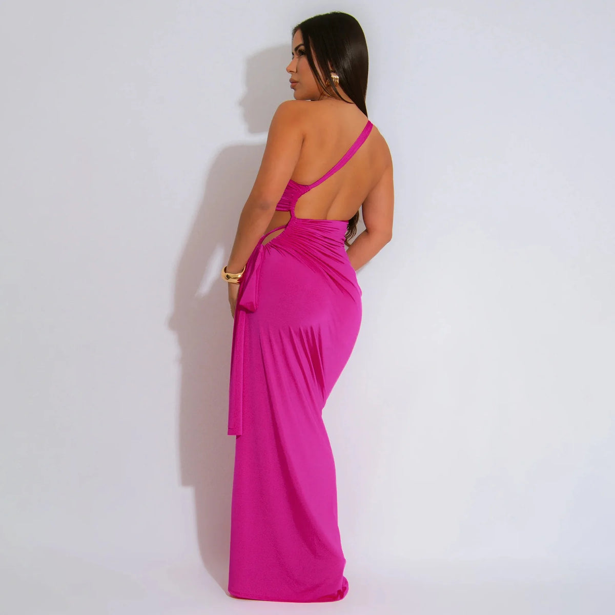 CM.YAYA Donne Senza Maniche Scava Fuori Senza Spalline Aderente Midi Lungo Maxi Vestito 2025 Estate Backless Abiti Da Festa Sexy Abiti