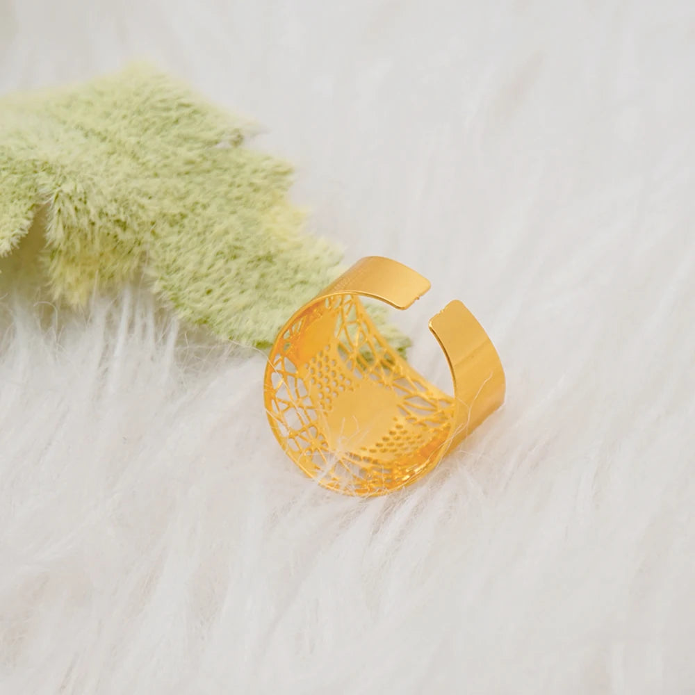Bracciale color oro Dubai con anello per donna Bracciale con polsino a catena con ciondoli Bracciale indiano Arabo Francia Regali di gioielli da sposa
