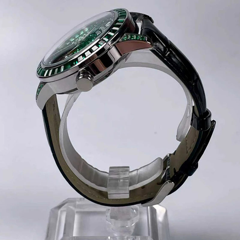 Orologio da Polso Automatico Meccanico da Uomo PINDU Original Design, Elegante con Diamanti Incastonati, Modello P5037